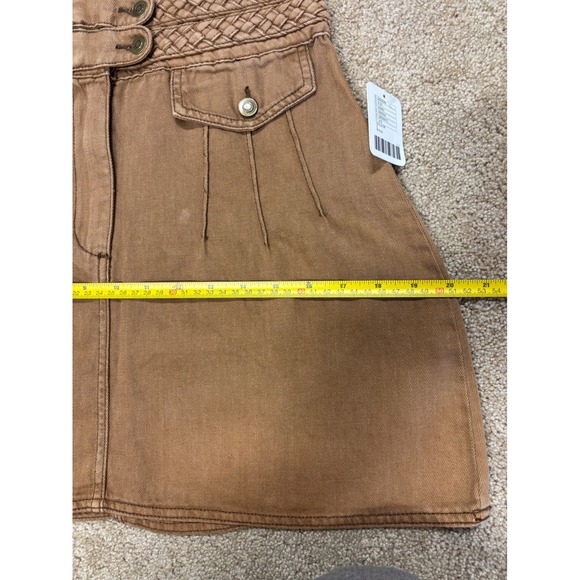 Free People Womens Tan Cargo A Line Mini Skirt Size 0 - Picture 8 of 8